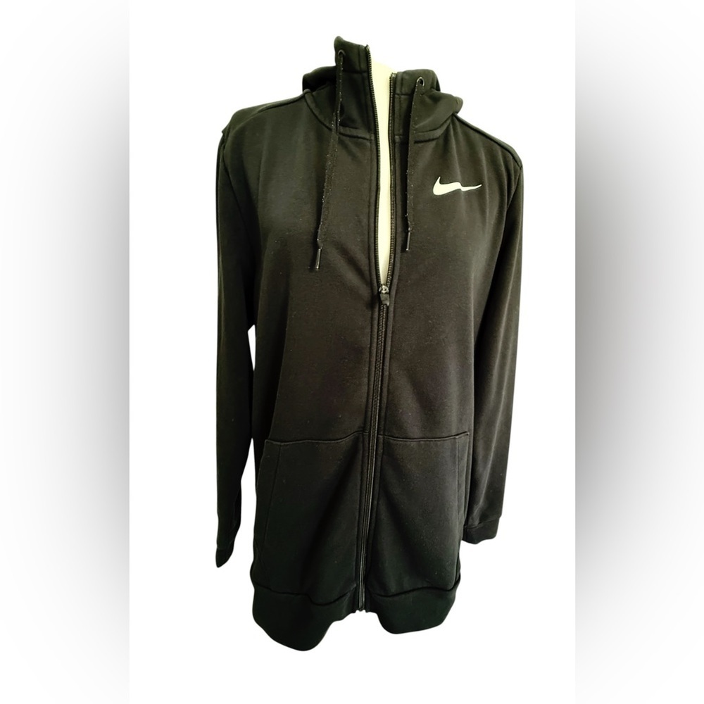 Nike Dri-FIT Full Zip Hoodie Black Small S Athletic Sweatshirt Swoosh Activewear